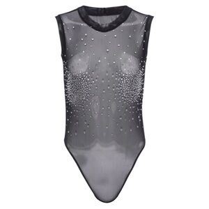 NWOT Good American bodysuit with rhinestones